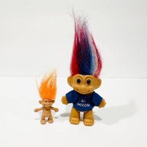 Vintage Russ Trolls - All American Troll & Orange Hair